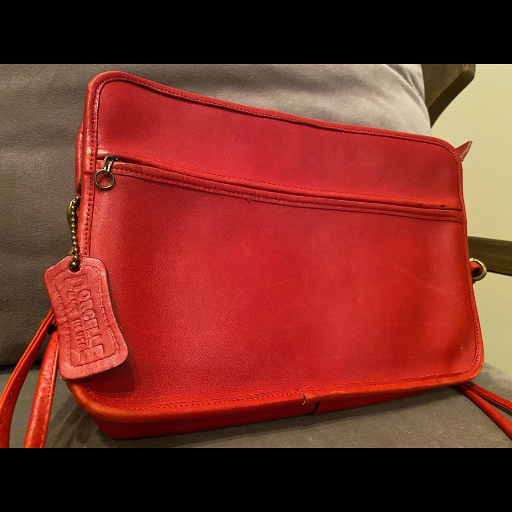 Dorcelle Vintage Red Leather Crossbody Bag $75 OBO - Picture 2 of 7